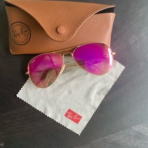 Pink Mirrored Ray Ban Aviator